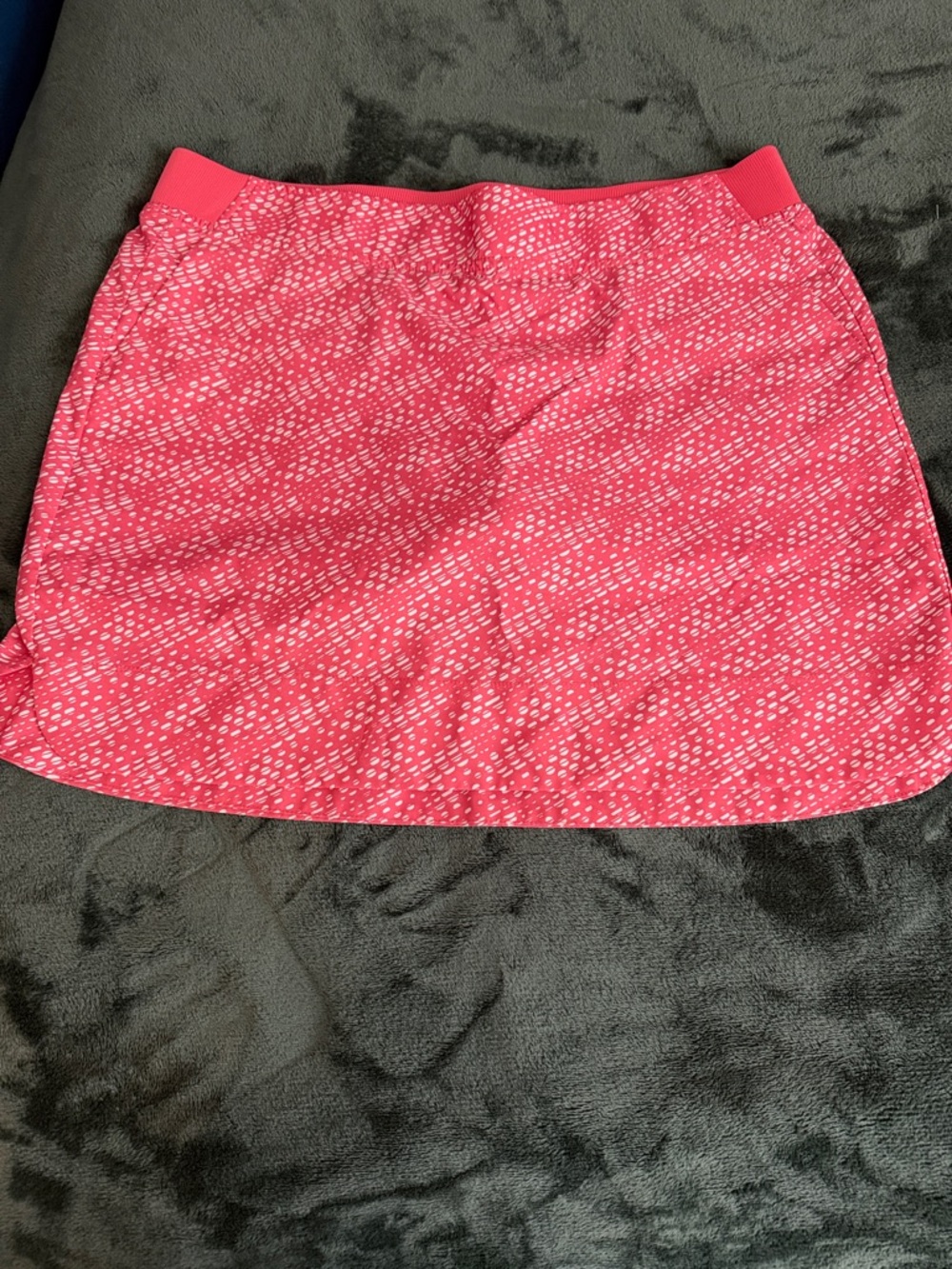 Women's Pink Printed Mini Skirt with Elastic Waistband
